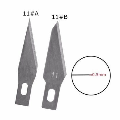 Engraving Non-Slip Metal Knife Kit + 40/10pcs #11 Blades Cutter Craft Knives for Mobile Phone PCB Repair Hand Tools