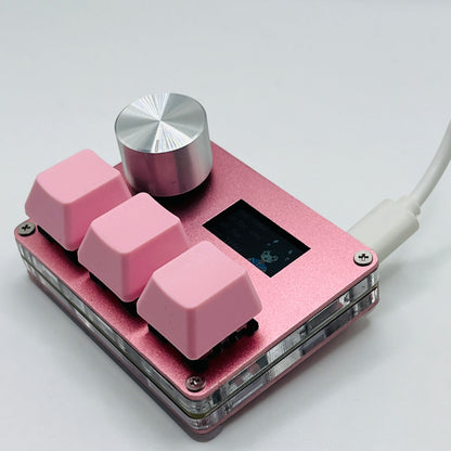 O3C SayoDevice OSU O3C Rapid Trigger Hall Switches Magnetic Pink Switches Keyboard With Knob Screen Copy Paste Shotcut