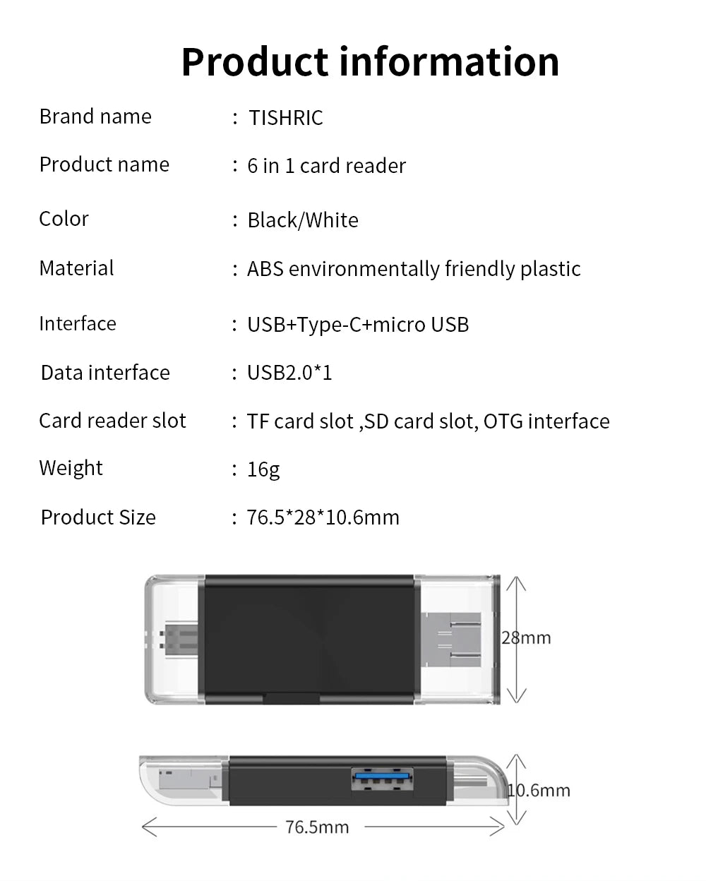 TISHRIC Type C Micro USB Adapter USB TF SD Card Reader USB-C Memory Card Adapter For Macbook Samsung Huawei XiaoMi Laptop Phone