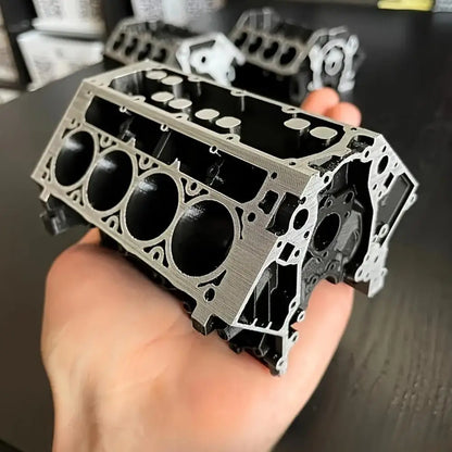 High-end Unique Engine Block Office Desk Organizer - Business Card And Pen Holder, Perfect Gift For Car Enthusiasts And Mechanic