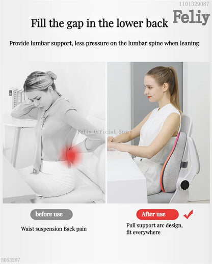 Memory Foam Office Chair Cushion Car Seat Support Waist Pillow Massage Lumbar Orthopedic Pillow Buttock Coccyx Cushion Back Pads