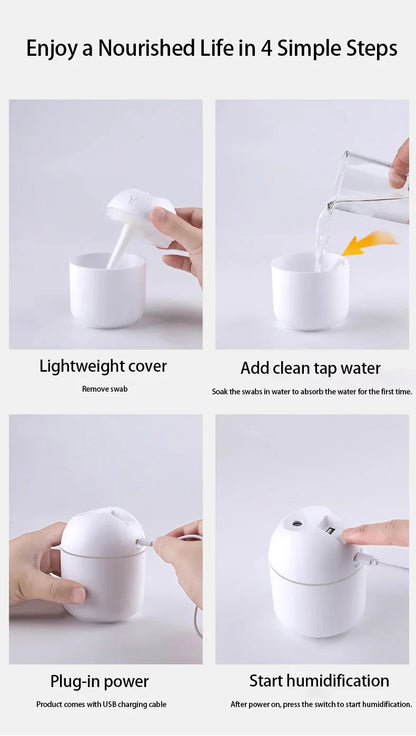 Mini Portable Air Humidifier USB Atomizer Aroma Diffuser Desktop Indoor Household Mute Hydrating Air Atomization Humidifie