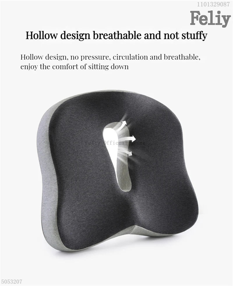 Memory Foam Office Chair Cushion Car Seat Support Waist Pillow Massage Lumbar Orthopedic Pillow Buttock Coccyx Cushion Back Pads