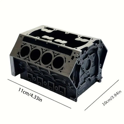 High-end Unique Engine Block Office Desk Organizer - Business Card And Pen Holder, Perfect Gift For Car Enthusiasts And Mechanic