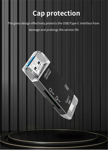 TISHRIC Type C Micro USB Adapter USB TF SD Card Reader USB-C Memory Card Adapter For Macbook Samsung Huawei XiaoMi Laptop Phone