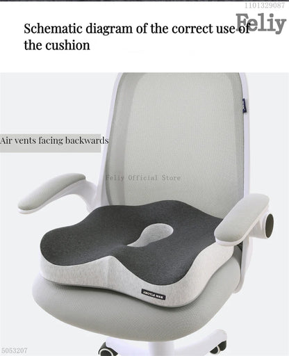 Memory Foam Office Chair Cushion Car Seat Support Waist Pillow Massage Lumbar Orthopedic Pillow Buttock Coccyx Cushion Back Pads