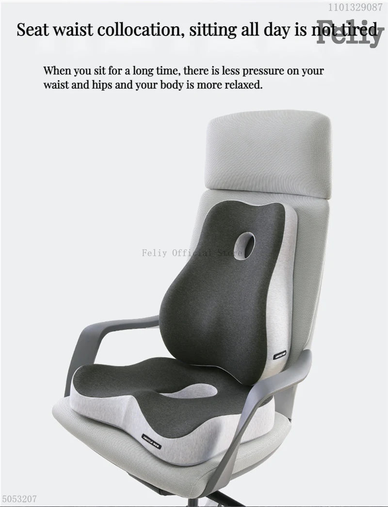 Memory Foam Office Chair Cushion Car Seat Support Waist Pillow Massage Lumbar Orthopedic Pillow Buttock Coccyx Cushion Back Pads